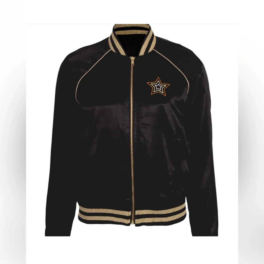 MOTHER The Letterman satin zip jacket Small - Picture 5 of 8